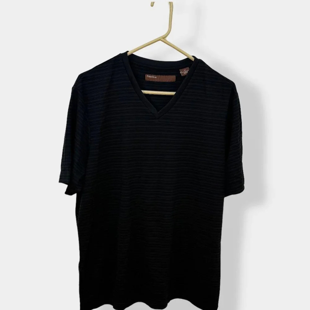 Perry Ellis Black V-Neck Short‎ Sleeve M